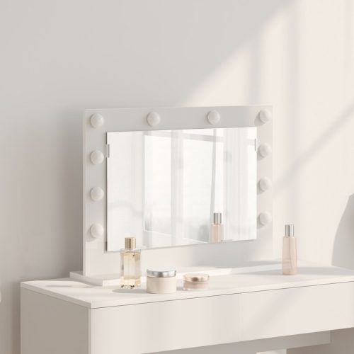 pipere tükör LED világítással Fehér 60x45x18 cm