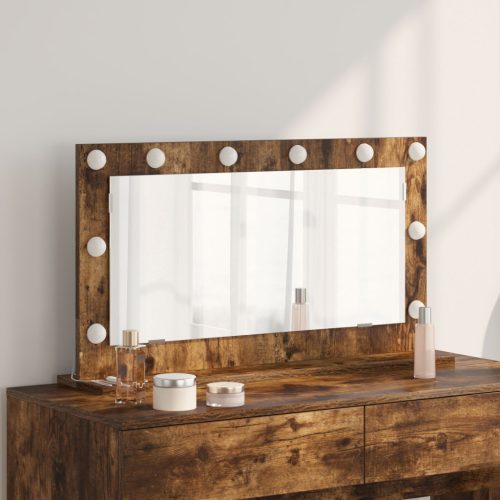 pipere tükör Füstölt tölgy, ezüst Fa, üveg 80 x 45 cm Tükör