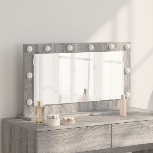pipere tükör Szürke Sonoma Szerelt fa, Üveg 80 x 45 x 18 cm Tükör