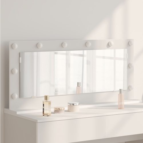 LED világítással ellátott tükör Fehér 100x45x18 cm