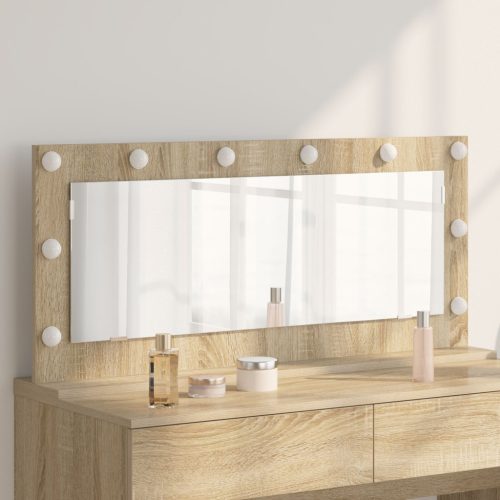 LED fényes sminktükör Sonoma tölgy 100x45x18 cm