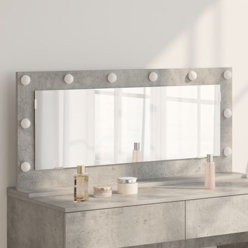 LED világítással ellátott tükör Betonszürke 100x45x18 cm
