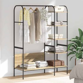   Ruhafogó polcokkal tárolóval Barna 120 x 44 x 160 cm Faanyag
