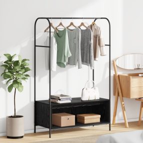 Ruhatartó polcokkal fekete tölgy 100x44x160 cm