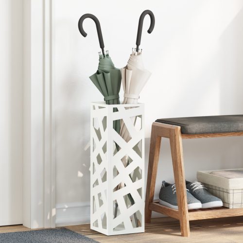 Esernyőtartó Fehér Fém Standard Esernyőtartó Négyszögletes