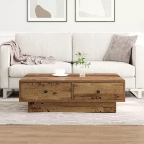 vidaXL Dohányzóasztal Öreg fa 90 x 90 x 28 cm Faanyag