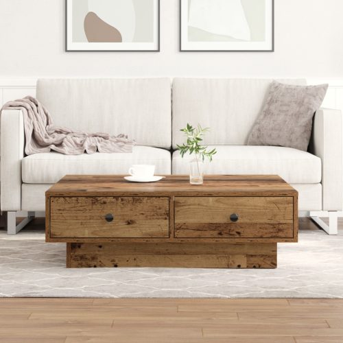 Dohányzóasztal Régi fa Újrahasznosított Fa 90 x 90 x 28 cm