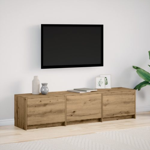 TV Szekrény LED világítással Artisan Tölgy 165x34x40 cm Szerelt Fa