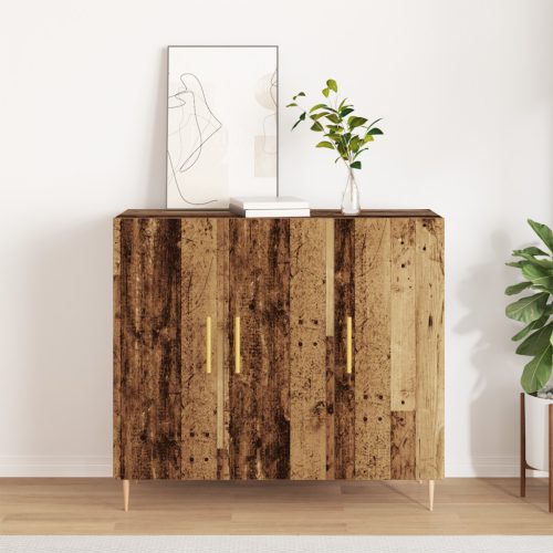 oldalajtó régi fából, 90x34x80 cm, tömör újrahasznosított