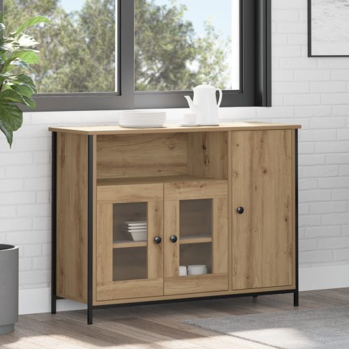 Oldalszekrény Kézműves Tölgy 100x35x75 cm Konstrukciós Fa