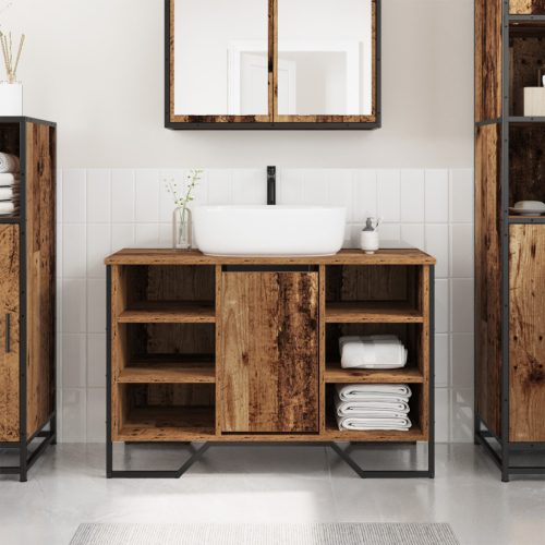 Fürdőszobai Mosdószekrény Régi Fa 91x35x60 cm Felületkezelt Fa