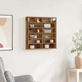   Kiállító szekrény polcokkal Öreg fa 60 x 8,5 x 58 cm Faanyag