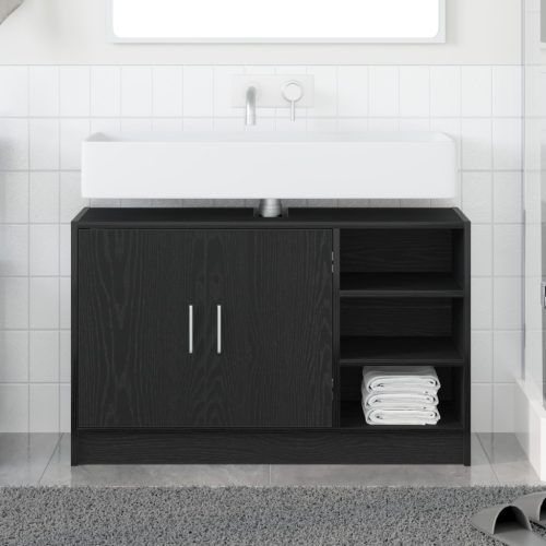 Mosogató Szekrény Fekete Tölgy 90x29x55 cm Mérnökfa
