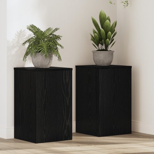 Növényállványok 2 db Fekete tölgy 30x30x50 cm MDF