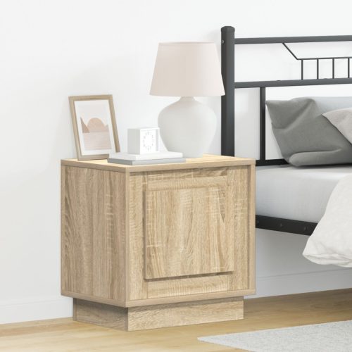 Éjjeli szekrények LED világítással 2 db Sonoma tölgy 44x34,5x45 cm
