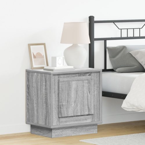 Éjjeli szekrények LED világítással 2 db Szürke Sonoma 44x34,5x45 cm