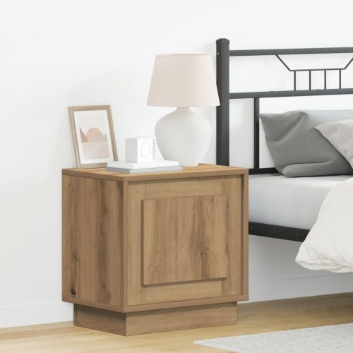 Éjjeli Szekrények LED világítással 2 db Mesterséges tölgy 44 x 34.5 x 45 cm