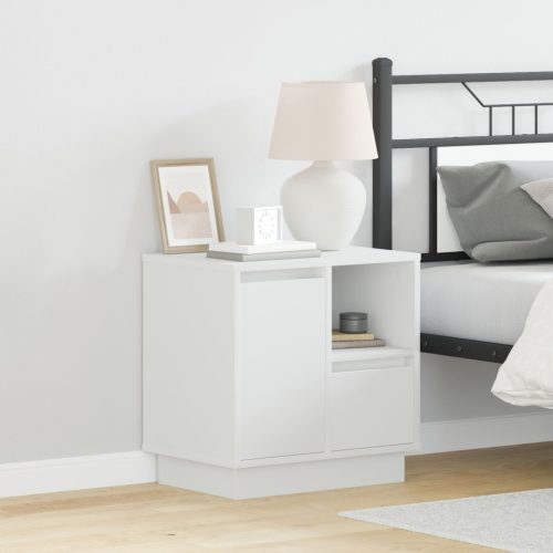 Éjjeli asztalok LED-del 2 db Fehér 50x34,5x50 cm