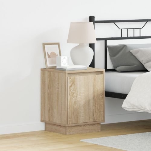 LED világítással ellátott éjjeli szekrények 2 darab Sonoma tölgy 39x34,5x50 cm