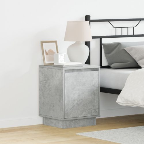Beton szürke éjjeli szekrény beépített LED világítással 39x34.5x50 cm