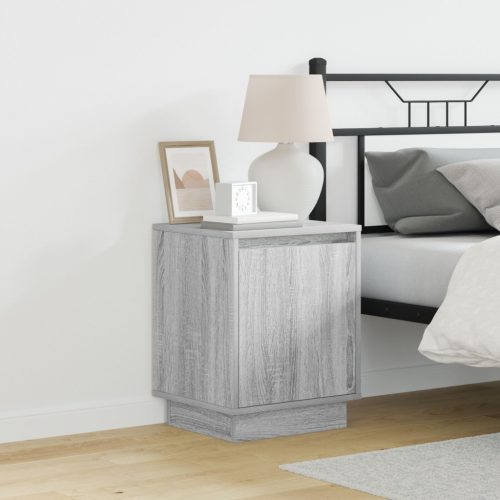 Éjjeli szekrény LED világítással 2 db Szürke Sonoma 39x34,5x50 cm