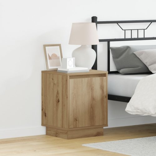 LED világításos éjjeli szekrények 2 db Kézműves tölgyszín 39x34,5x50 cm