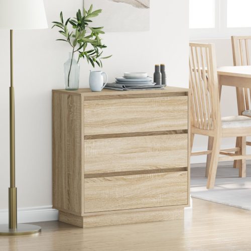 Éjjeli Asztal LED-del Sonoma Tölgy 71x34,5x75 cm Műanyag