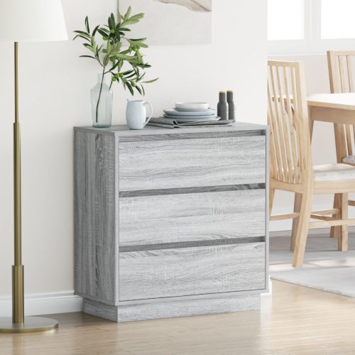 Éjjeli szekrény LED világítással Szürke Sonoma 71x34,5x75 cm MDF