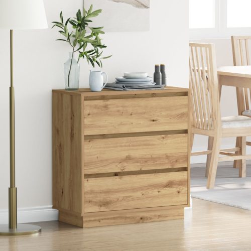 Éjjeli Asztal LED-del, Műgyanta Tölgy 71x34,5x75 cm