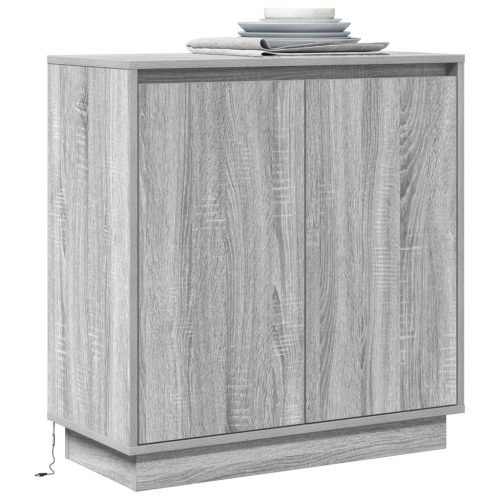 LED-es szekrény, szürke sonoma, 71x34,5x75 cm, műszaki fa