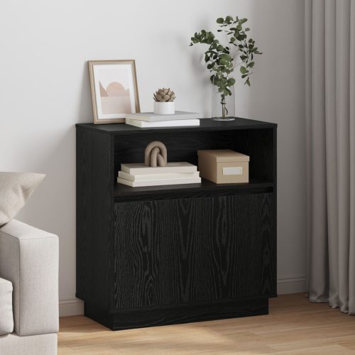 Fadoboz LED világítással Fekete Tölgy 71x34,5x75 cm Műanyag