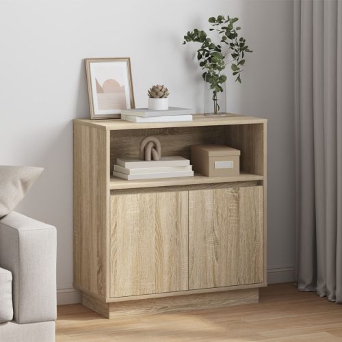 LED-es oldalbordás szekrény Sonoma tölgy 71x34,5x75 cm Műanyag