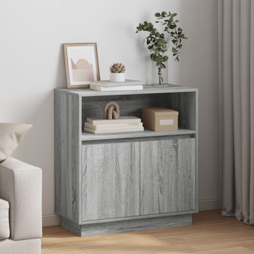 LED-es szekrény Szürke Sonoma 71x34,5x75 cm Mérnöki fa