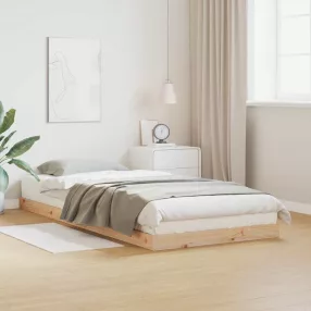   vidaXL Földi ágykeret Természetes 80 x 220 cm Tömör fenyőfa