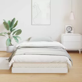 vidaXL Földi ágykeret Fehér 100 x 220 cm Tömör fenyőfa