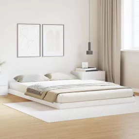 vidaXL Földi ágykeret Fehér 160 x 220 cm Tömör fenyőfa