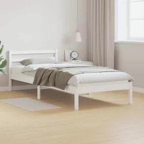   vidaXL Ágykeret Fehér 215,5 x 105,5 x 69,5 cm Tömör fenyőfa