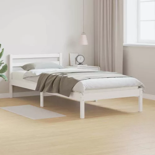 vidaXL Ágykeret Fehér 215,5 x 105,5 x 69,5 cm Tömör fenyőfa
