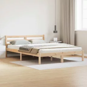   vidaXL Ágykeret Barna 215,5 x 145,5 x 69,5 cm Tömör fenyőfa