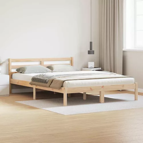 vidaXL Ágykeret Barna 215,5 x 145,5 x 69,5 cm Tömör fenyőfa