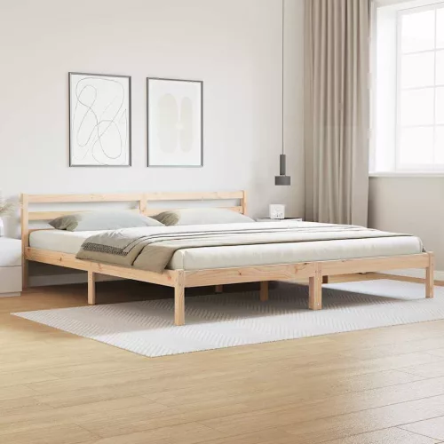 vidaXL Ágykeret Barna 225,5 x 205,5 x 69,5 cm Tömör fenyőfa