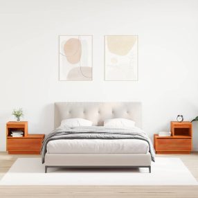   Éjjeliszekrény 2 pcs Viaszbarna 60 x 34 x 51 cm Tömör fenyőfa