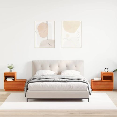 Éjjeliszekrény 2 pcs Viaszbarna 60 x 34 x 51 cm Tömör fenyőfa