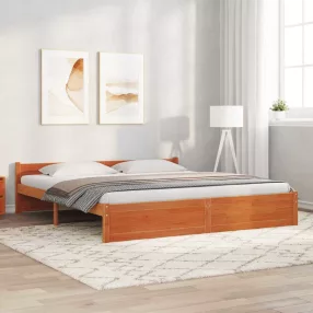   vidaXL Ágykeret Faggyú barna 205,5 x 205,5 x 51 cm Tömör fenyőfa