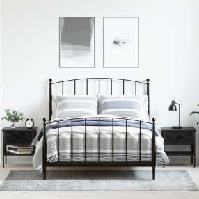 2 db fekete tölgy éjjeli asztal 40x42x45 cm MDF