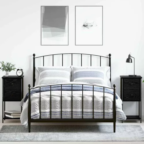 Éjjeliszekrény 2 pcs Musta tammi 32 x 42 x 70 cm Faanyag