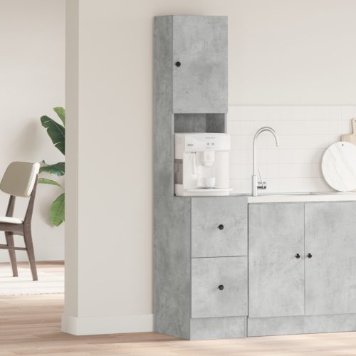 vidaXL Konyhai Szekrény Beton Szürke 35x50x180 cm Mérnöki Fa