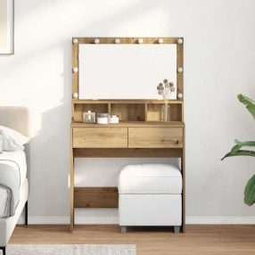   Öltözködőasztal kézműves tölgy 80 x 41 x 134,5 cm Faanyag