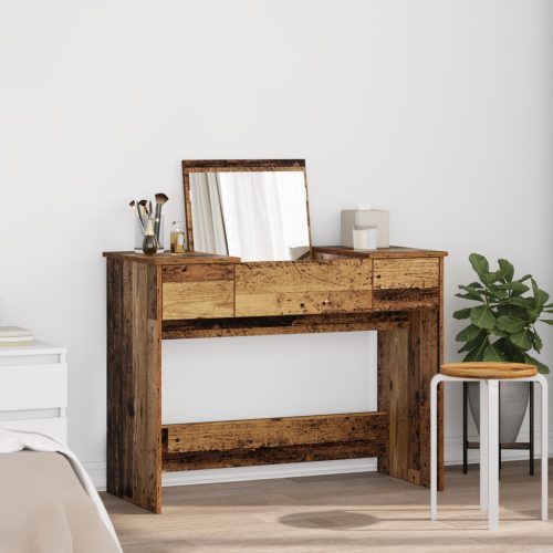 Sminkasztal Tükörrel Régi Fa 100x45x76 cm