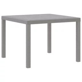 Kerti Asztal Világosszürke 100 x 100 x 73 cm polirattan